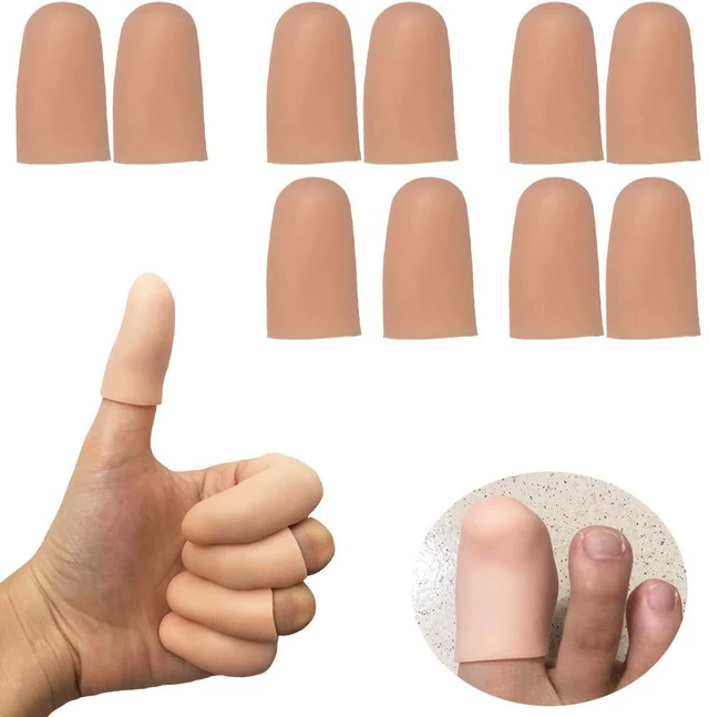 Main image of Gel Finger Protectors Finger Caps Silicone Fingertips Protection - Finger Cots Great for Trigger Finger, Finger Arthritis, Finger Cracking and Other Finger Pain Relief(Nude, Medium)
