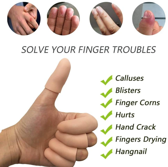 Alt view image 2 of 7 - Gel Finger Protectors Finger Caps Silicone Fingertips Protection - Finger Cots Great for Trigger Finger, Finger Arthritis, Finger Cracking and Other Finger Pain Relief(Nude, Medium)