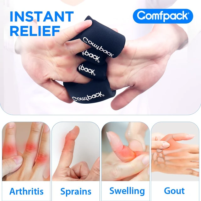 Alt view image 2 of 6 - 4PCS Finger Sleeves Gel Ice Pack for Pain Relief, Hot Cold Therapy | Compression Finger Brace Ice Packs for Injuries, Trigger Finger, Arthritis, Knuckle Immobilization, Gout, Sprain