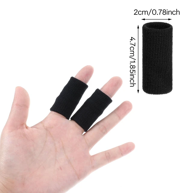 Alt view image 2 of 7 - 10 Pcs Finger Sleeves Protectors, Sport Finger Splints Elastic Thumb Splint Brace for Finger Support Finger Sleeves Compression Aid for Relieving Pain Arthritis Finger (Black)