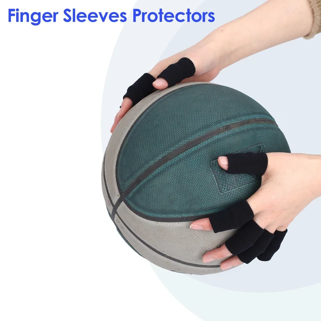 Alt view image 6 of 7 - 10 Pcs Finger Sleeves Protectors, Sport Finger Splints Elastic Thumb Splint Brace for Finger Support Finger Sleeves Compression Aid for Relieving Pain Arthritis Finger (Black)