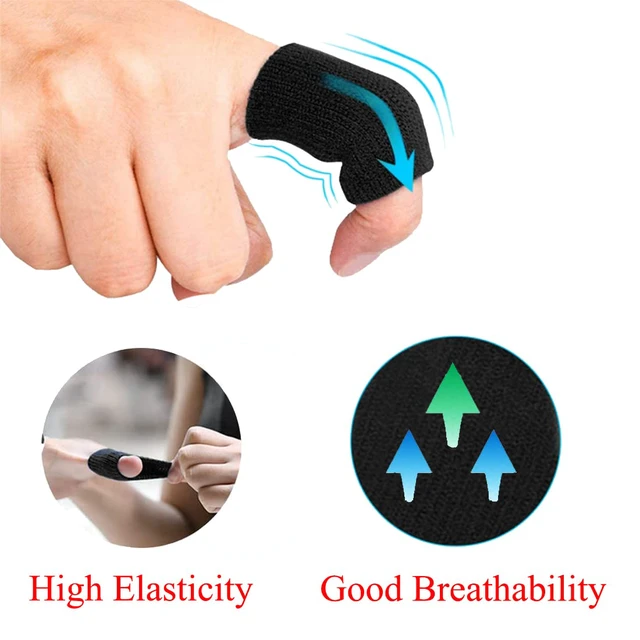 Alt view image 3 of 5 - Finger Sleeves Protectors, Black, Blue, Red, Beige, 40 Pcs | For Arthritis, Trigger Finger Splint, Thumb Support, Pain Relief and Support