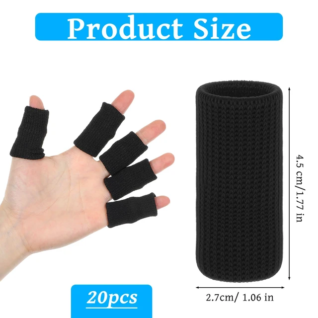 Alt view image 2 of 6 - 30 Pcs Finger Sleeves, Finger Compression Sleeve for Arthritis, Thumb Compression Sleeve for Basketball, Sports, Pain Relief & Support