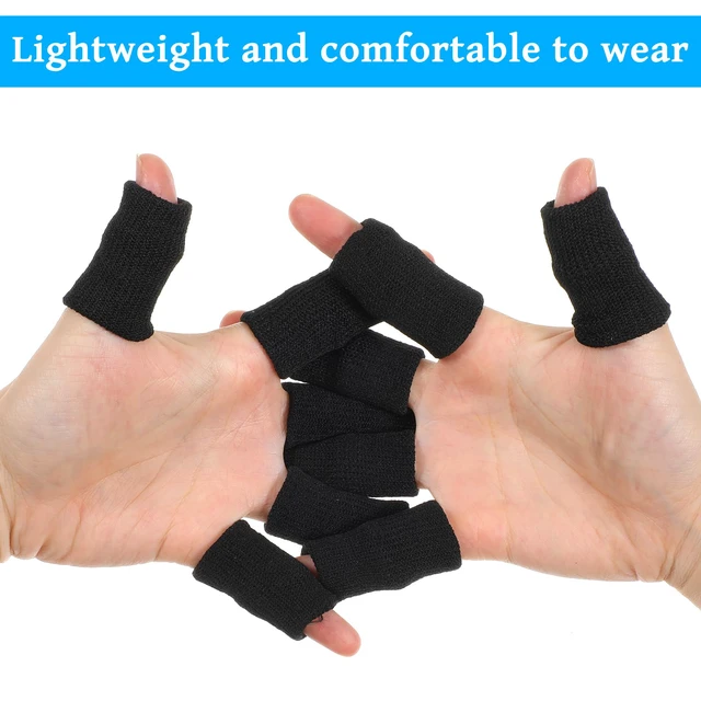 Alt view image 5 of 6 - 30 Pcs Finger Sleeves, Finger Compression Sleeve for Arthritis, Thumb Compression Sleeve for Basketball, Sports, Pain Relief & Support