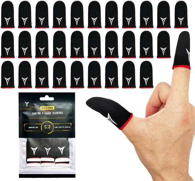 Main image of 30 PCS Red Edge Mobile Phone Gaming Finger Sleeves Gloves | Compatible with All Touchscreen Devices, 0.15mm Superconducting Nanofibers, Smooth Feel, Anti-Sweat, Extremely Thin