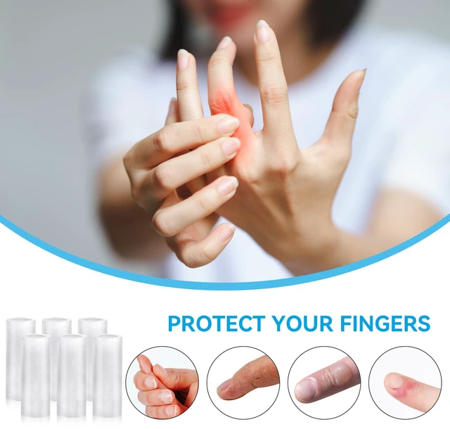 Alt view image 6 of 7 - 20 Pcs Finger Sleeves Protectors Silicone Finger Sleeve Gel Finger Sleeve Protectors Finger Covers Cushions and Protects Rubber Finger Shields Provide Relief forCracked Finger