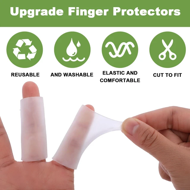 Alt view image 3 of 7 - 30Pcs Gel Finger Sleeve Protectors, Silicone Finger Tubes for Trigger Finger Pain, Arthritis, Finger Cots Sleeve Cushions Provide Relief for Finger Cracking, Corns, Blisters and Calluse Protect