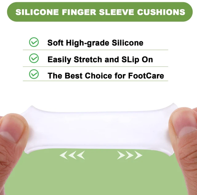 Alt view image 4 of 7 - 30Pcs Gel Finger Sleeve Protectors, Silicone Finger Tubes for Trigger Finger Pain, Arthritis, Finger Cots Sleeve Cushions Provide Relief for Finger Cracking, Corns, Blisters and Calluse Protect