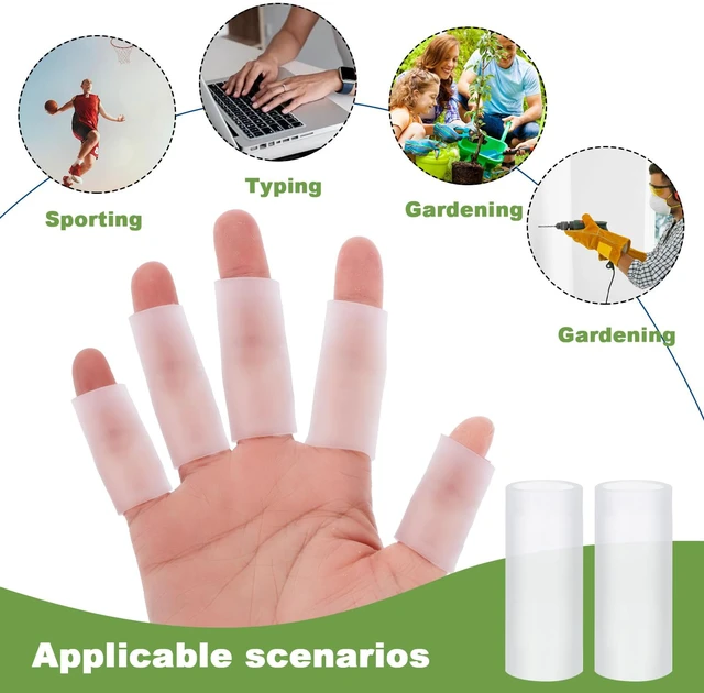 Alt view image 5 of 7 - 30Pcs Gel Finger Sleeve Protectors, Silicone Finger Tubes for Trigger Finger Pain, Arthritis, Finger Cots Sleeve Cushions Provide Relief for Finger Cracking, Corns, Blisters and Calluse Protect