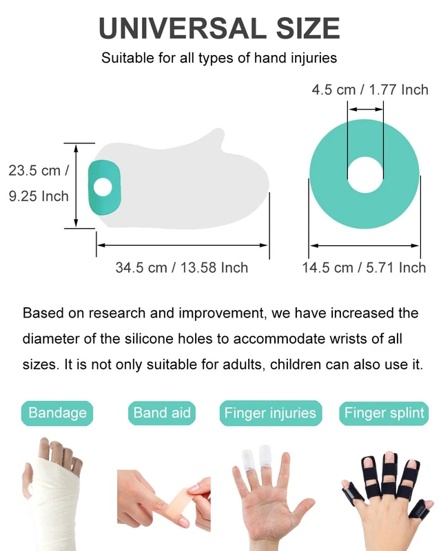 Alt view image 4 of 6 - Waterproof Hand Cast Cover, Hand Cover for Shower After Surgery | Hand Cast Covers for Shower Adult, Soft Comfortable Cast Protector for Wrist, Fingers, Reusable Cast Bag for Swimming