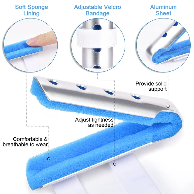 Alt view image 5 of 6 - Finger Splint, 3-Size Set for Middle, Pinky & Thumb, Lightweight | Great for Seniors & Active Adults, Helps Immobilize for Recovery, Comfort Cushion Design, Breathable, Aluminum Support