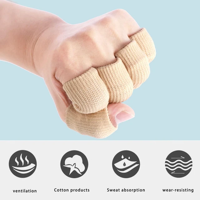 Alt view image 2 of 7 - 20 Pcs Finger Sleeves Protectors, Elastic Sport Finger Sleeves,Skin Tone/Grey