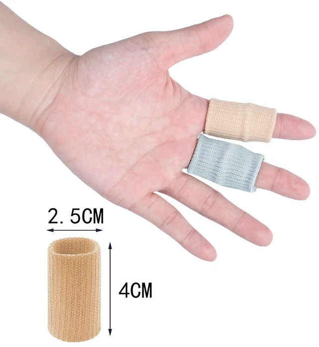 Alt view image 3 of 7 - 20 Pcs Finger Sleeves Protectors, Elastic Sport Finger Sleeves,Skin Tone/Grey