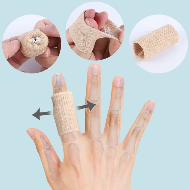 Alt view image 4 of 7 - 20 Pcs Finger Sleeves Protectors, Elastic Sport Finger Sleeves,Skin Tone/Grey
