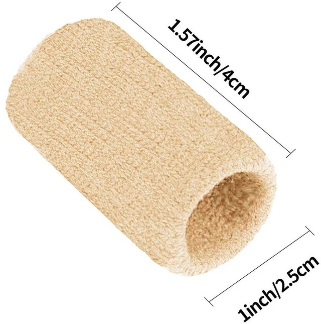Alt view image 2 of 6 - 20 Pieces Finger Compression Sleeves Elastic Finger Protectors Thumb Splint Brace for Arthritis Pain Relief, Basketball Sport (Beige)