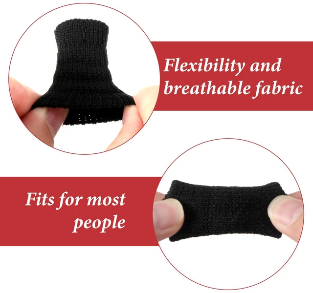 Alt view image 6 of 7 - 20 PCS Finger Sleeves Black Sport Finger Brace Protector Compression Sleeve Breathable Elastic Thumb Sleeves Thumb Splint Brace Support for Basketball, Golf Sports Aid Support