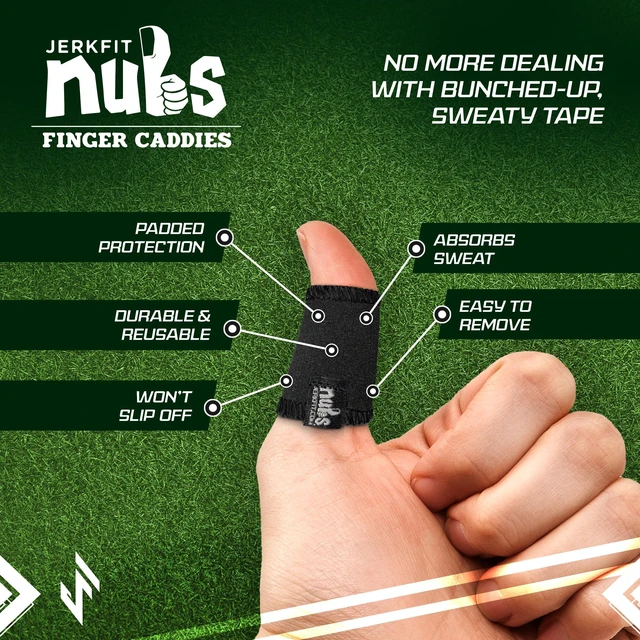 Alt view image 2 of 7 - NUBS Finger Caddies, Pair (Black, Medium) - Durable Thumb and Finger Sleeves to Prevent Golf Blisters - Comfortable Golf Glove and Finger Tape Alternative for Thumb and Finger Protection