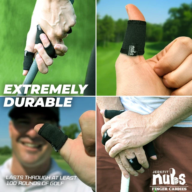 Alt view image 5 of 7 - NUBS Finger Caddies, Pair (Black, Medium) - Durable Thumb and Finger Sleeves to Prevent Golf Blisters - Comfortable Golf Glove and Finger Tape Alternative for Thumb and Finger Protection