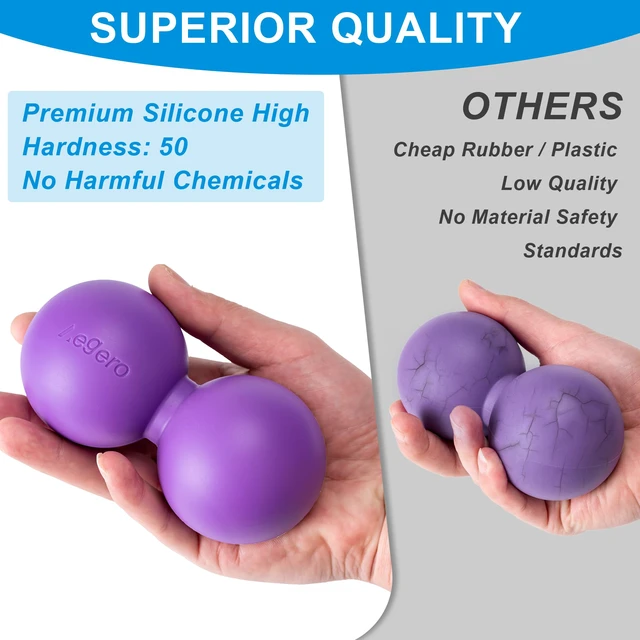 Alt view image 3 of 7 - Peanut Massage Ball-Double Lacrosse Massage Ball (Blue Firm Ball) | Mobility Ball for Myofascial Release,Yoga Therapy,Trigger Point Therapy ,Muscle Knots and Acupoint Massage