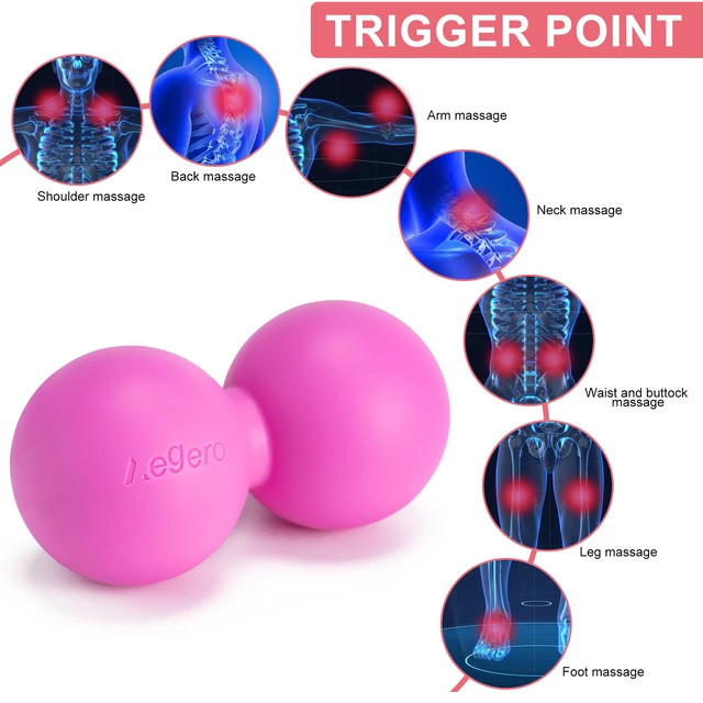 Alt view image 5 of 7 - Peanut Massage Ball-Double Lacrosse Massage Ball (Blue Firm Ball) | Mobility Ball for Myofascial Release,Yoga Therapy,Trigger Point Therapy ,Muscle Knots and Acupoint Massage