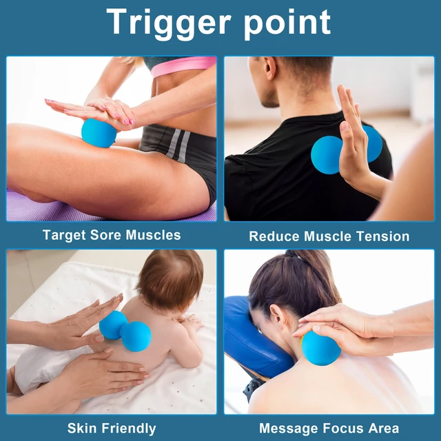 Alt view image 6 of 7 - Peanut Massage Ball-Double Lacrosse Massage Ball (Blue Firm Ball) | Mobility Ball for Myofascial Release,Yoga Therapy,Trigger Point Therapy ,Muscle Knots and Acupoint Massage