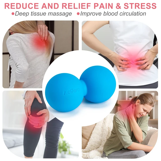 Alt view image 7 of 7 - Peanut Massage Ball-Double Lacrosse Massage Ball (Blue Firm Ball) | Mobility Ball for Myofascial Release,Yoga Therapy,Trigger Point Therapy ,Muscle Knots and Acupoint Massage