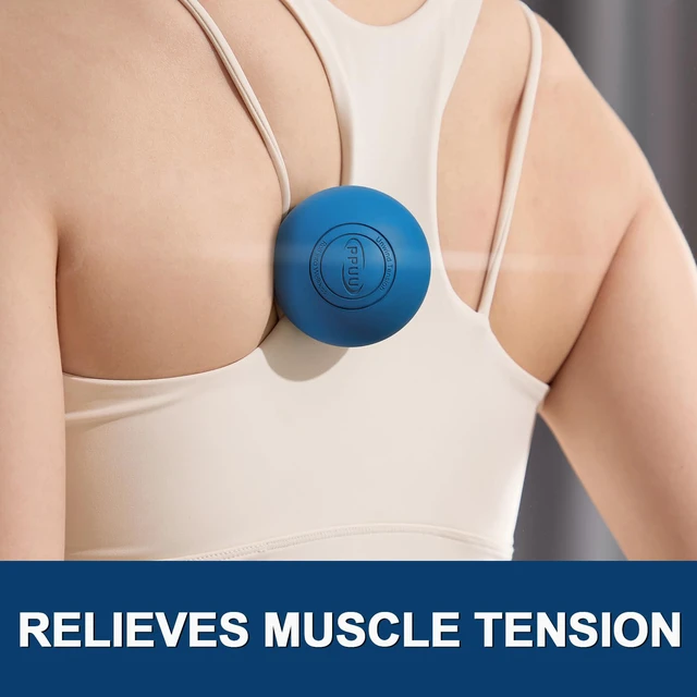 Alt view image 4 of 7 - Massage Lacrosse Ball, 2.5 Inch Firm Solid Rubber Deep Tissue Ball for Myofascial Release, Plantar Fasciitis & Muscle Knot Relief, for Foot, Glutes, Shoulder Blades, Calves, 1 Count Blue