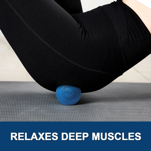 Alt view image 7 of 7 - Massage Lacrosse Ball, 2.5 Inch Firm Solid Rubber Deep Tissue Ball for Myofascial Release, Plantar Fasciitis & Muscle Knot Relief, for Foot, Glutes, Shoulder Blades, Calves, 1 Count Blue