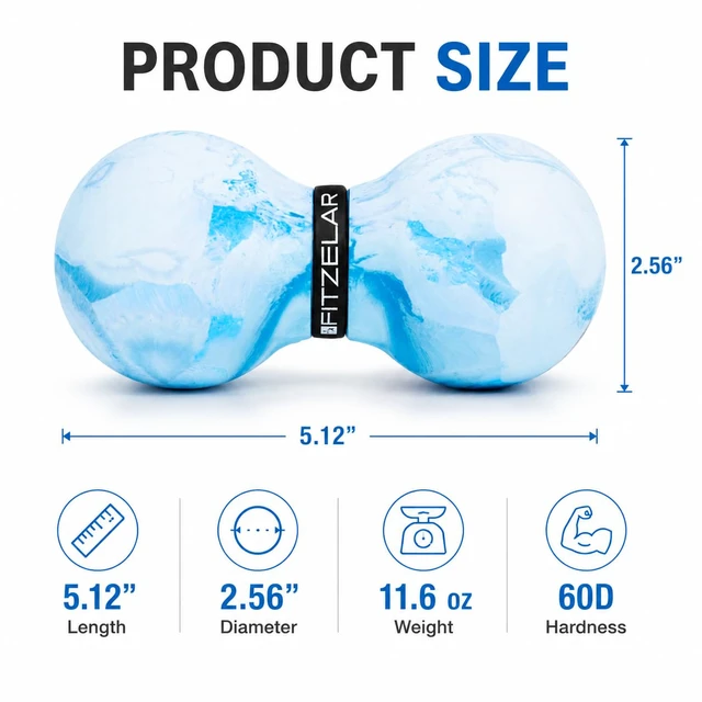 Alt view image 5 of 7 - Double Lacrosse Massage Ball for Myofascial Release, Quality Certification, Massage Deep Tissue for Waist Back Feet, Trigger Point Therapy, Muscle Knots, Peanut Massage Ball for Muscle Pain