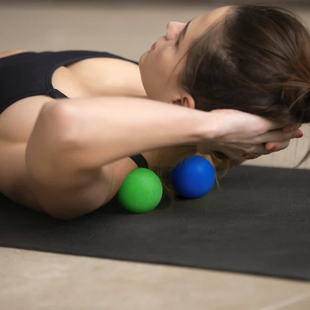 Alt view image 2 of 7 - 2-Pack Firm Lacrosse Massage Balls (Green&Blue) | For Deep Tissue, Trigger Point & Myofascial Release Therapy, Relieve Muscle Knots