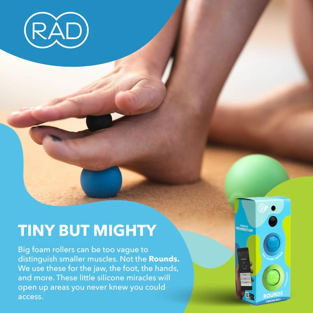 Alt view image 5 of 6 - Rounds 3 Density Yoga Massage Ball Set for Deep Tissue Myofascial Release Therapy Balls for Feet, Back, Neck, Jaw & Forearms Trigger Point & Mobility Therapy (3-Pack)