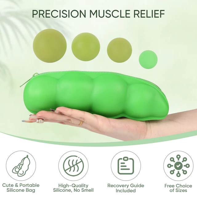 Alt view image 3 of 7 - Firm Massage Lacrosse Ball Set, 4 Sizes for Myofascial Release | Deep Tissue Recovery Tool for Athletes, Fitness, Hands, Feet, Trigger Point & Mobility Training with Guide and Pea Pod Case