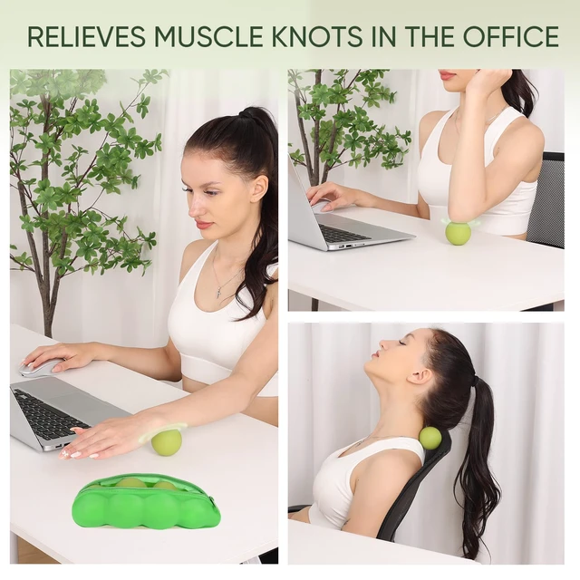 Alt view image 6 of 7 - Firm Massage Lacrosse Ball Set, 4 Sizes for Myofascial Release | Deep Tissue Recovery Tool for Athletes, Fitness, Hands, Feet, Trigger Point & Mobility Training with Guide and Pea Pod Case
