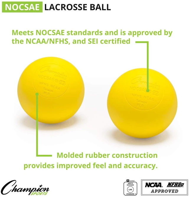 Alt view image 3 of 7 - Colored Lacrosse Balls: Yellow Official Size Sporting Goods Equipment for Professional, College & Grade School Games, Practices & Recreation - NCAA, NFHS and SEI Certified - 2 Pack