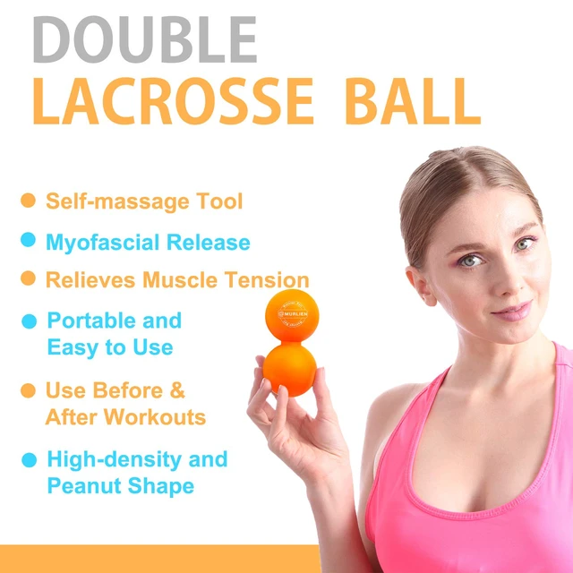 Alt view image 4 of 7 - Peanut Massage Ball, Double Lacrosse Ball for Myofascial Release, Trigger Point Therapy, Muscle Relief, Acupoint Massage, Alleviating Neck, Shoulder, Back, Legs, or Muscle Tension - Orange