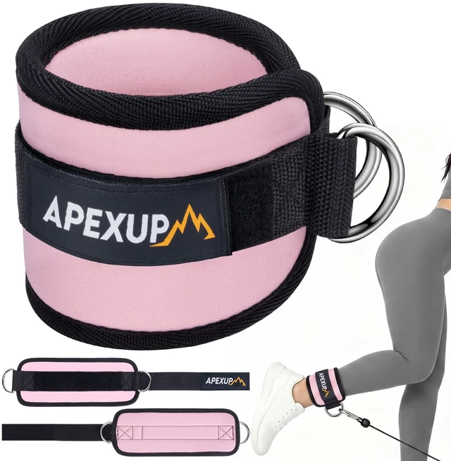 Main image of Ankle Strap for Cable Machine, Ankle Resistance Bands, Cable Kick Back Ankle Straps for Gym, Glute Workouts, Leg Extensions, Adjustable Straps with Neoprene Padding (Single, Pastel Pink)