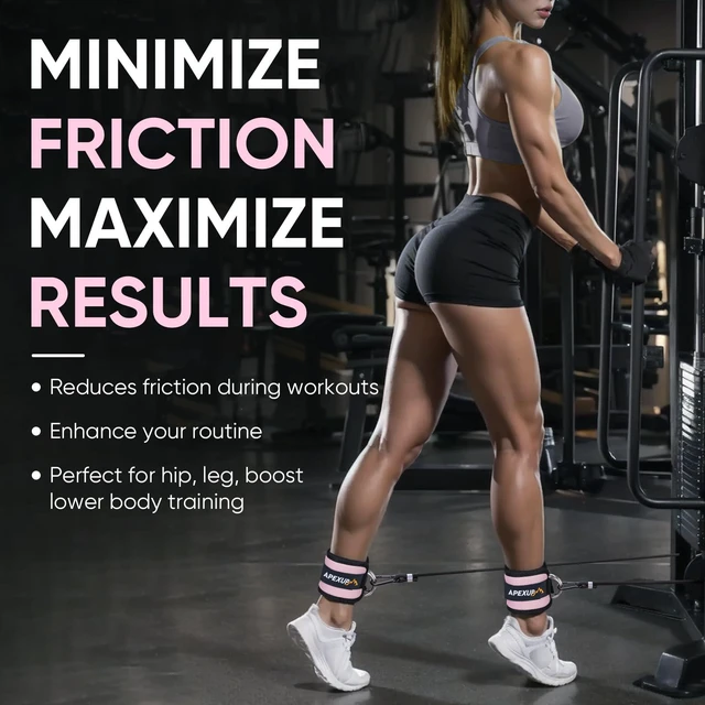 Alt view image 4 of 7 - Ankle Strap for Cable Machine, Ankle Resistance Bands, Cable Kick Back Ankle Straps for Gym, Glute Workouts, Leg Extensions, Adjustable Straps with Neoprene Padding (Single, Pastel Pink)
