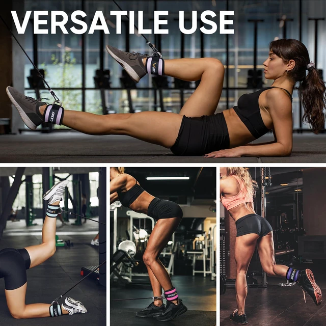 Alt view image 7 of 7 - Ankle Strap for Cable Machine, Ankle Resistance Bands, Cable Kick Back Ankle Straps for Gym, Glute Workouts, Leg Extensions, Adjustable Straps with Neoprene Padding (Single, Pastel Pink)