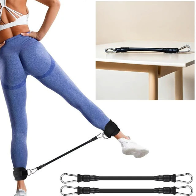 Alt view image 5 of 7 - 2 Pack Ankle Resistance Bands Replacement 30 Lbs Exercise Bands Ankle Straps Elastic Cable for Ankle Resistance Band Cuffs Ankle Bands Booty Workout Equipment Kickback Hip Fitness Training