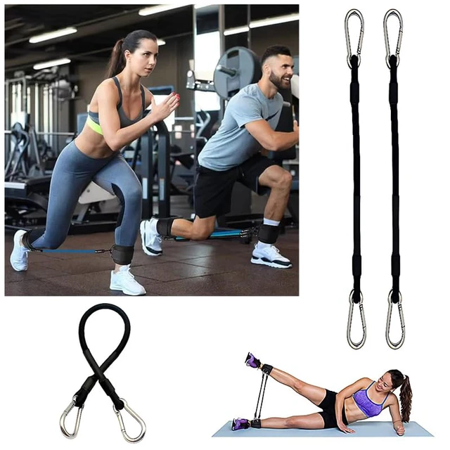 Alt view image 6 of 7 - 2 Pack Ankle Resistance Bands Replacement 30 Lbs Exercise Bands Ankle Straps Elastic Cable for Ankle Resistance Band Cuffs Ankle Bands Booty Workout Equipment Kickback Hip Fitness Training