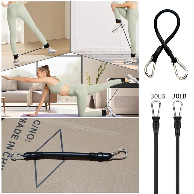 Alt view image 7 of 7 - 2 Pack Ankle Resistance Bands Replacement 30 Lbs Exercise Bands Ankle Straps Elastic Cable for Ankle Resistance Band Cuffs Ankle Bands Booty Workout Equipment Kickback Hip Fitness Training
