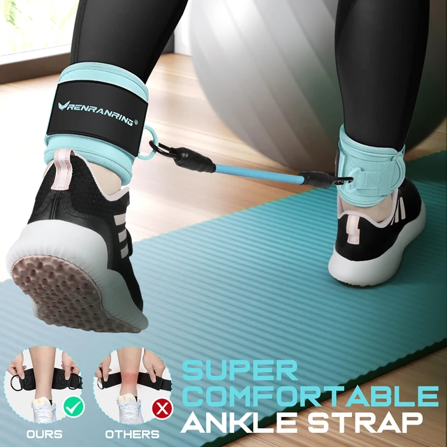 Alt view image 3 of 7 - Ankle Resistance Bands w/Cuffs, Ankle Weights Women Booty Workout Equipment | Ankle Bands for Working Out, Kickbacks Hip, Leg Glute, Resistance Exercise Bands for Butt Lift, Home Gym Fitness Equipment