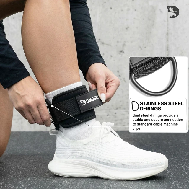 Alt view image 4 of 7 - Ankle Strap for Cable Machine Attachments - Gym Ankle Cuff for Kickbacks, Glute Workouts, Leg Extensions, Curls, Booty Hip Abductors Exercise for Men Women
