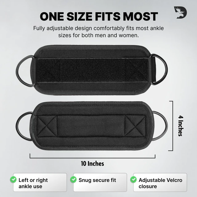 Alt view image 7 of 7 - Ankle Strap for Cable Machine Attachments - Gym Ankle Cuff for Kickbacks, Glute Workouts, Leg Extensions, Curls, Booty Hip Abductors Exercise for Men Women