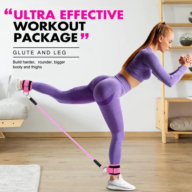 Alt view image 5 of 7 - Ankle Resistance Bands with Cuffs for Women & Men, Leg & Glute Workout Set | 1030lbs Workout Equipment,Ankle Weights, Portable Home Gym Exercise Bands for Kickbacks, Hip Thrusts, Yoga