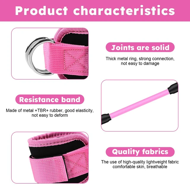 Alt view image 6 of 7 - Ankle Resistance Bands with Cuffs for Women & Men, Leg & Glute Workout Set | 1030lbs Workout Equipment,Ankle Weights, Portable Home Gym Exercise Bands for Kickbacks, Hip Thrusts, Yoga