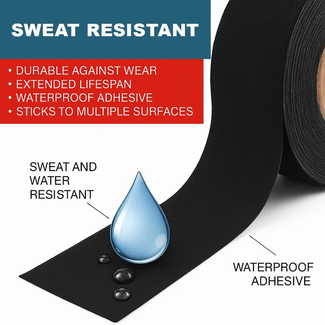 Alt view image 4 of 7 - 2 Pk Grip Tape - Cloth Grip Tape for Pull Up Bars, Sports, Tools, Handles, Bats, Rackets, Gym Equipment, Wire Wrap - No Residue, Sweat Resistant, 1 Inch x 66 Feet Each Roll - Black