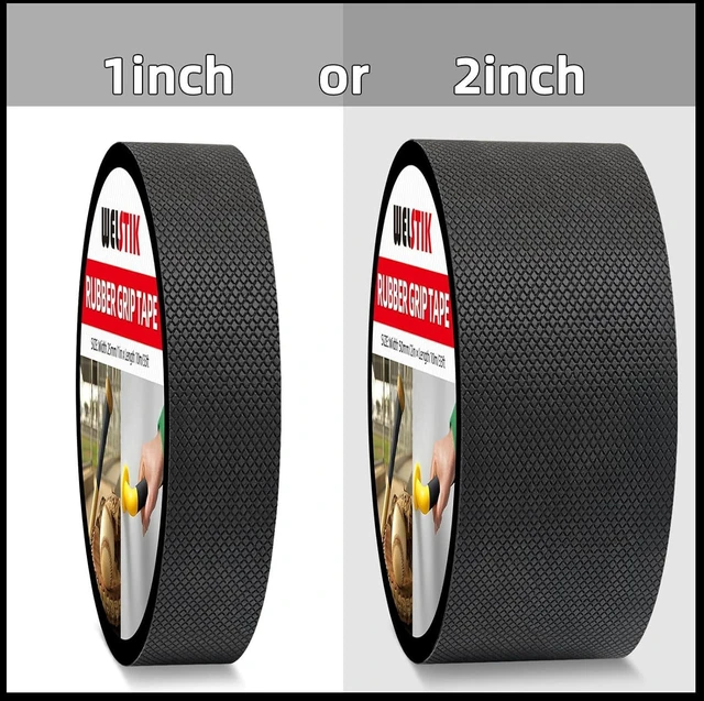 Alt view image 7 of 7 - Rubber Grip Tape - Ultra Strong Sweat Absorbent Non-Slip Tape with Textured Adhesive - 2" x 33ft Heavy Duty Friction Tape for Tool Handles, Gym Gear, Stairs & DIY Gadgets (Black)
