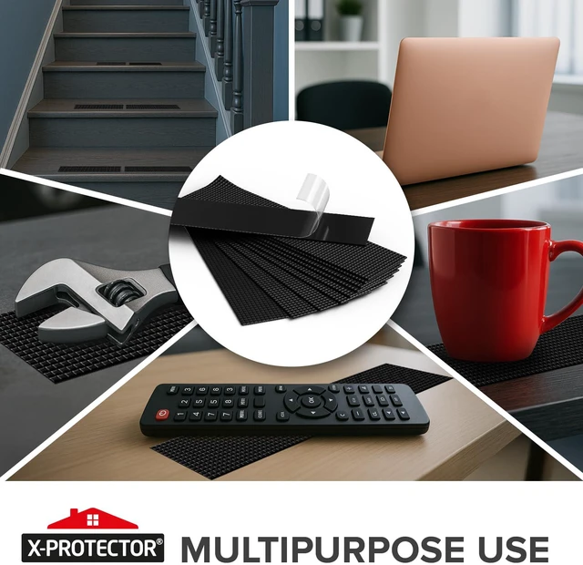 Alt view image 4 of 6 - Rubber Grip Tape Strips - 10 PCS Pack of 2 x8.5 Grip Stickers | Heavy-Duty Non Slip Adhesive Strips - Non-Abrasive Black Waterproof Rubberized Grip Tape for Handles!