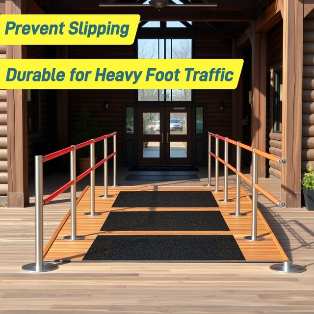 Alt view image 5 of 7 - Anti Slip Tape 12" x 16' - Heavy Duty Grip Tape for Ramps & Stairs | Peel-Stick, High-Traction Surface, Cut-to-Fit, Stays Firmly in Place, Tear-Resistant, For Gardens, Decks & Walkways
